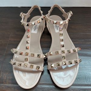 Valentino Flat Rubber Sandal - Poudre